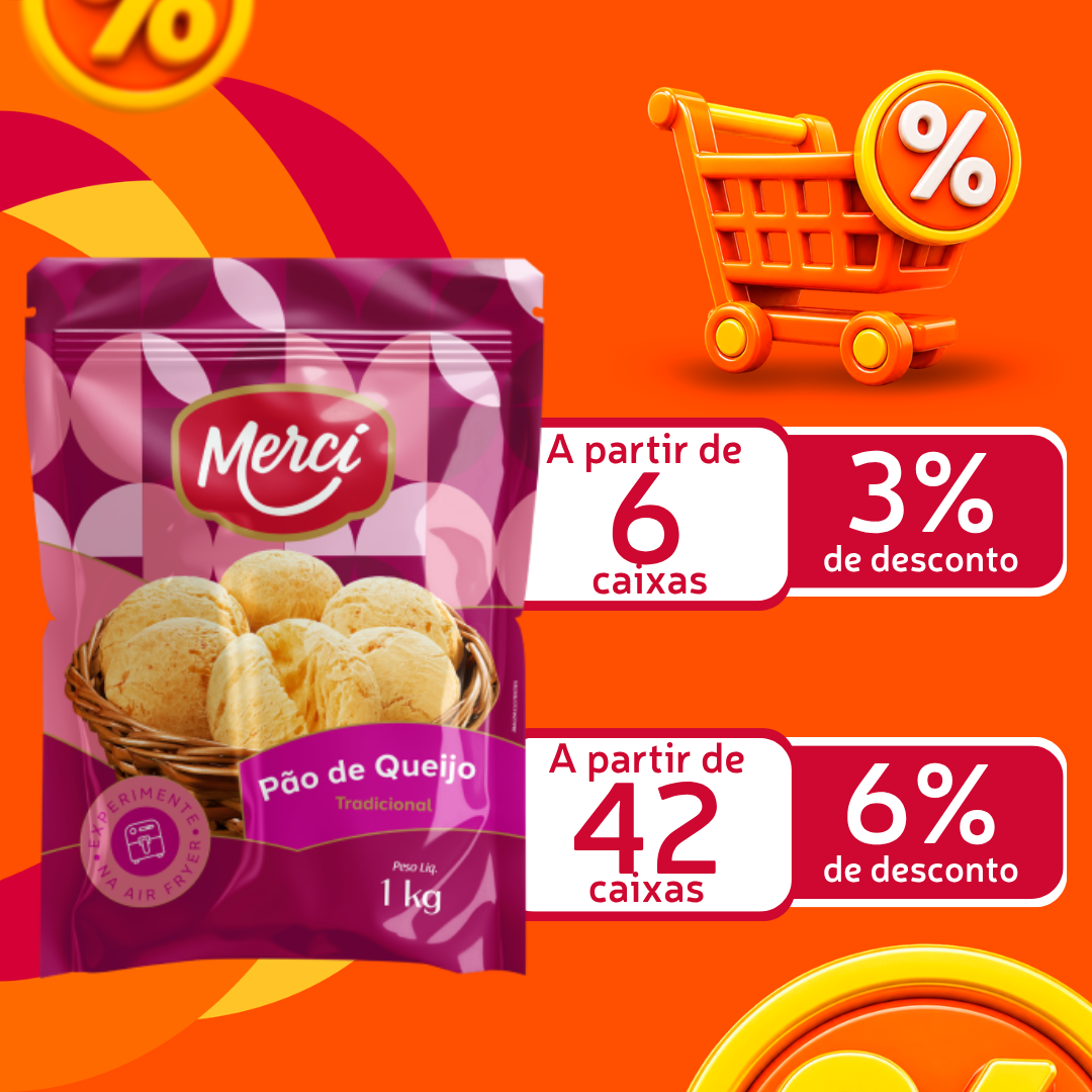 P&atilde;o de Queijo Tradicional Cong 1kg - Merc&iacute;
